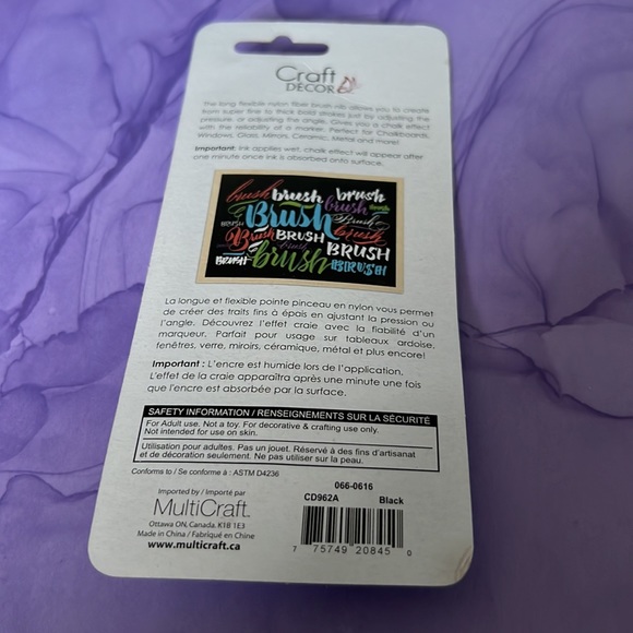 Chalk Brush Marker (Wet-Erasable) 15mm, Black - Picture 3 of 5